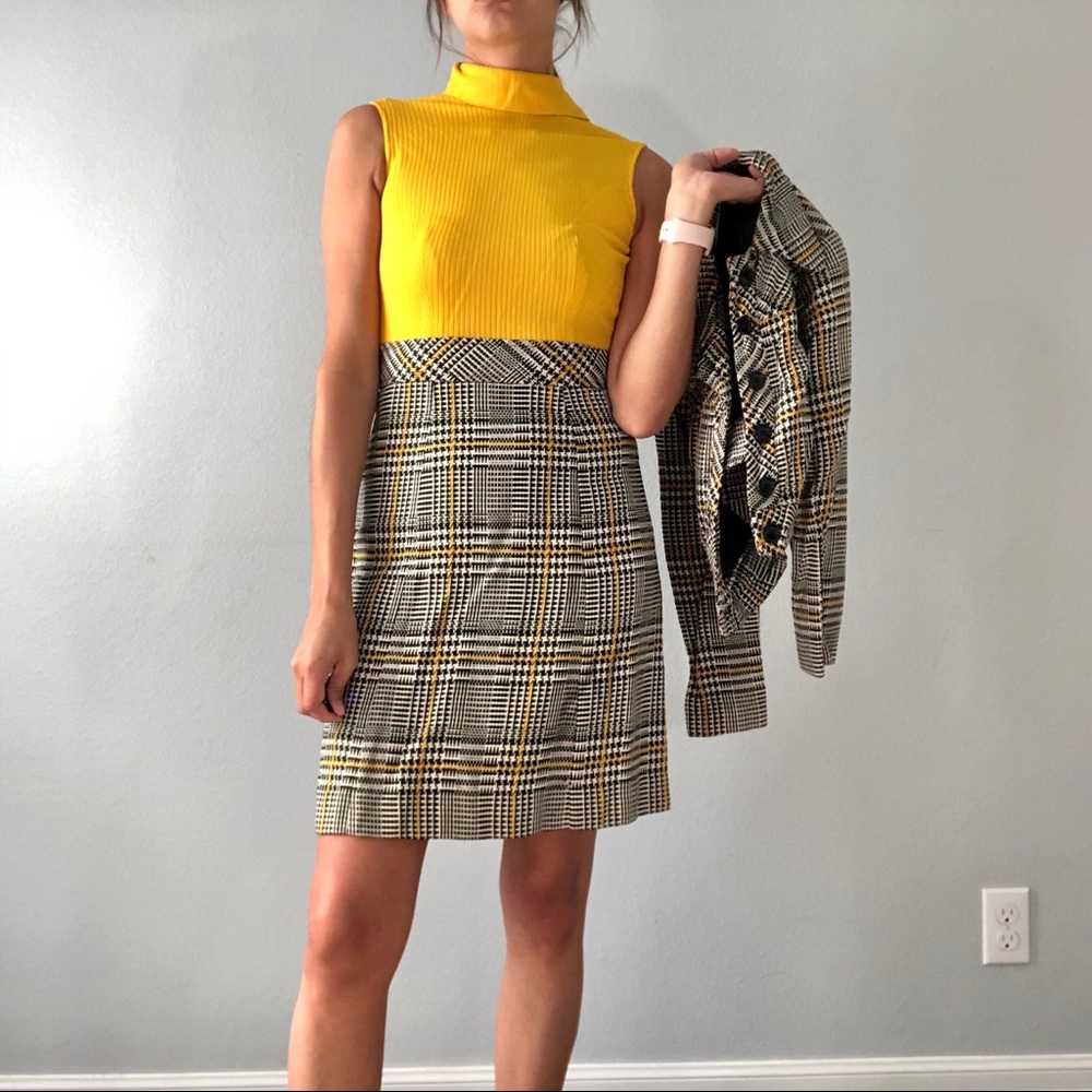 60s/70s houndstooth dress & jacket set